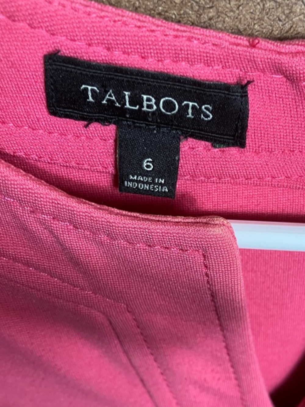 Talbots Hot Pink Short Sleeve Shift Dress with Front Pockets - Picture 2 of 7